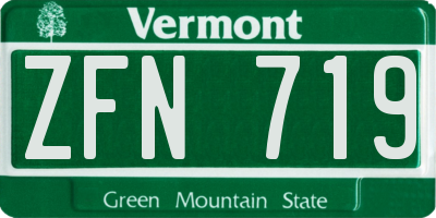 VT license plate ZFN719