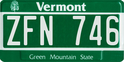 VT license plate ZFN746