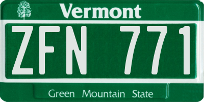 VT license plate ZFN771