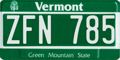 VT license plate ZFN785