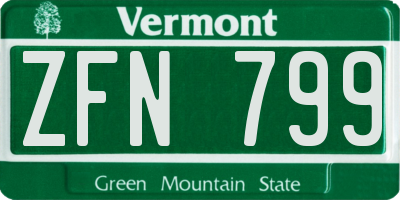 VT license plate ZFN799