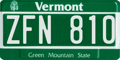 VT license plate ZFN810