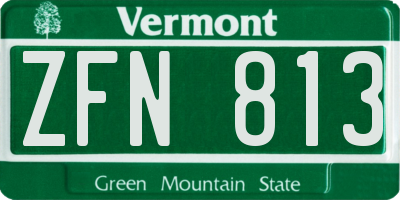 VT license plate ZFN813