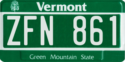 VT license plate ZFN861