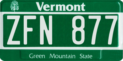 VT license plate ZFN877