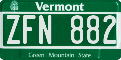 VT license plate ZFN882