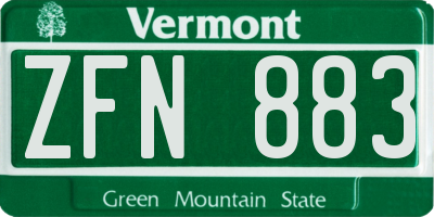 VT license plate ZFN883