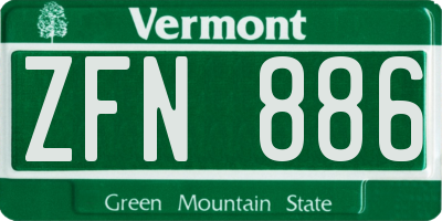 VT license plate ZFN886