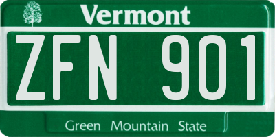 VT license plate ZFN901