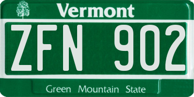 VT license plate ZFN902