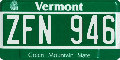 VT license plate ZFN946