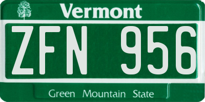 VT license plate ZFN956