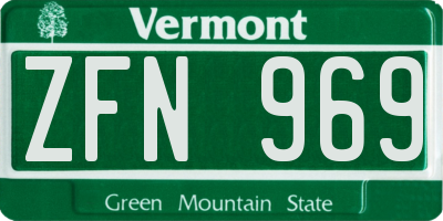 VT license plate ZFN969