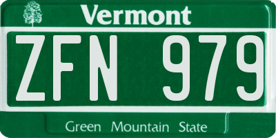 VT license plate ZFN979