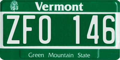 VT license plate ZFO146