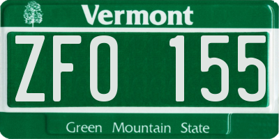 VT license plate ZFO155