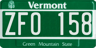 VT license plate ZFO158