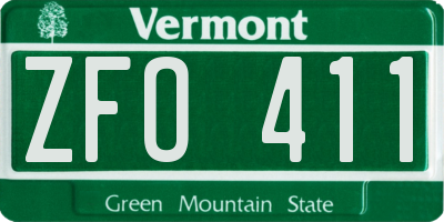 VT license plate ZFO411