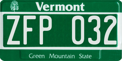 VT license plate ZFP032