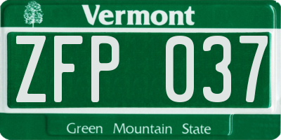 VT license plate ZFP037