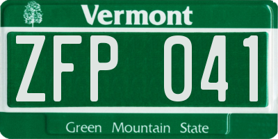 VT license plate ZFP041