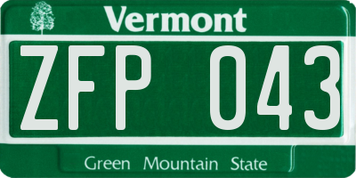 VT license plate ZFP043