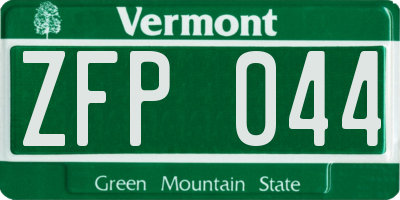 VT license plate ZFP044
