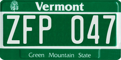 VT license plate ZFP047