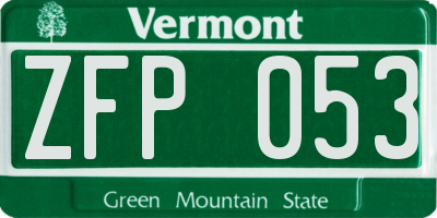 VT license plate ZFP053