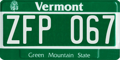 VT license plate ZFP067