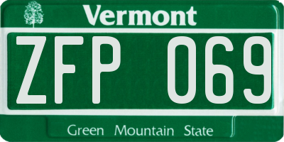 VT license plate ZFP069