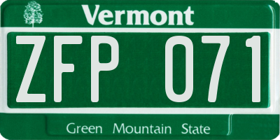 VT license plate ZFP071