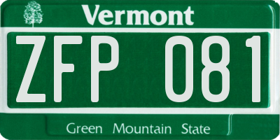 VT license plate ZFP081