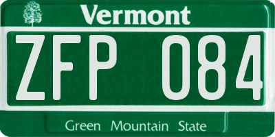 VT license plate ZFP084