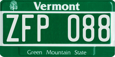 VT license plate ZFP088