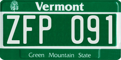 VT license plate ZFP091