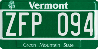 VT license plate ZFP094