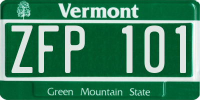 VT license plate ZFP101
