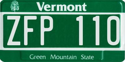 VT license plate ZFP110