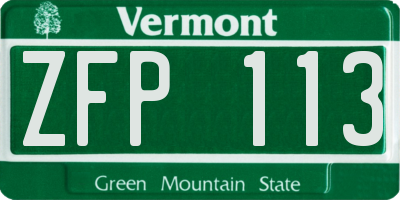 VT license plate ZFP113