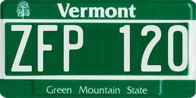 VT license plate ZFP120