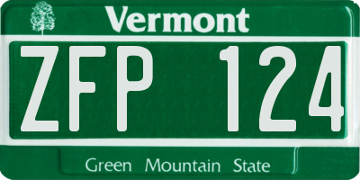 VT license plate ZFP124