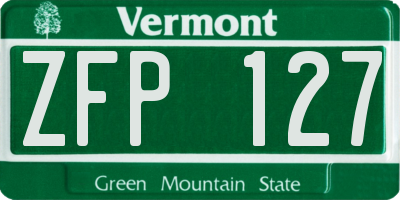 VT license plate ZFP127