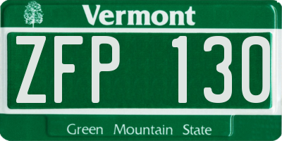 VT license plate ZFP130