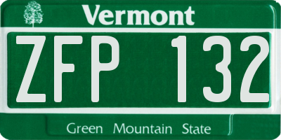VT license plate ZFP132
