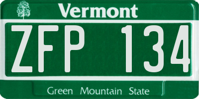 VT license plate ZFP134
