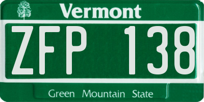 VT license plate ZFP138