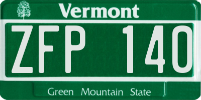 VT license plate ZFP140