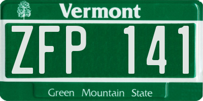 VT license plate ZFP141