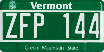 VT license plate ZFP144